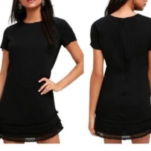 LULU'S Buenas Aires Shift Dress with Pom Pom Bottom